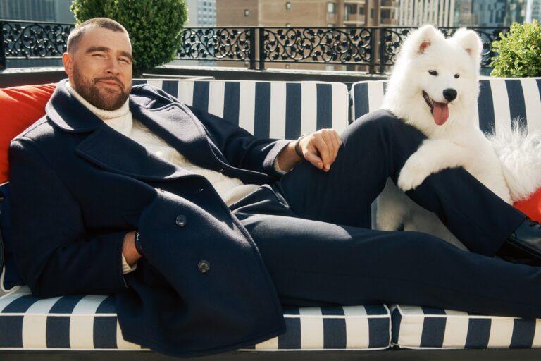 Travis Kelce and Taylor Swift’s dog makes fashion debut alongside tight end in Tommy Hilfiger campaign